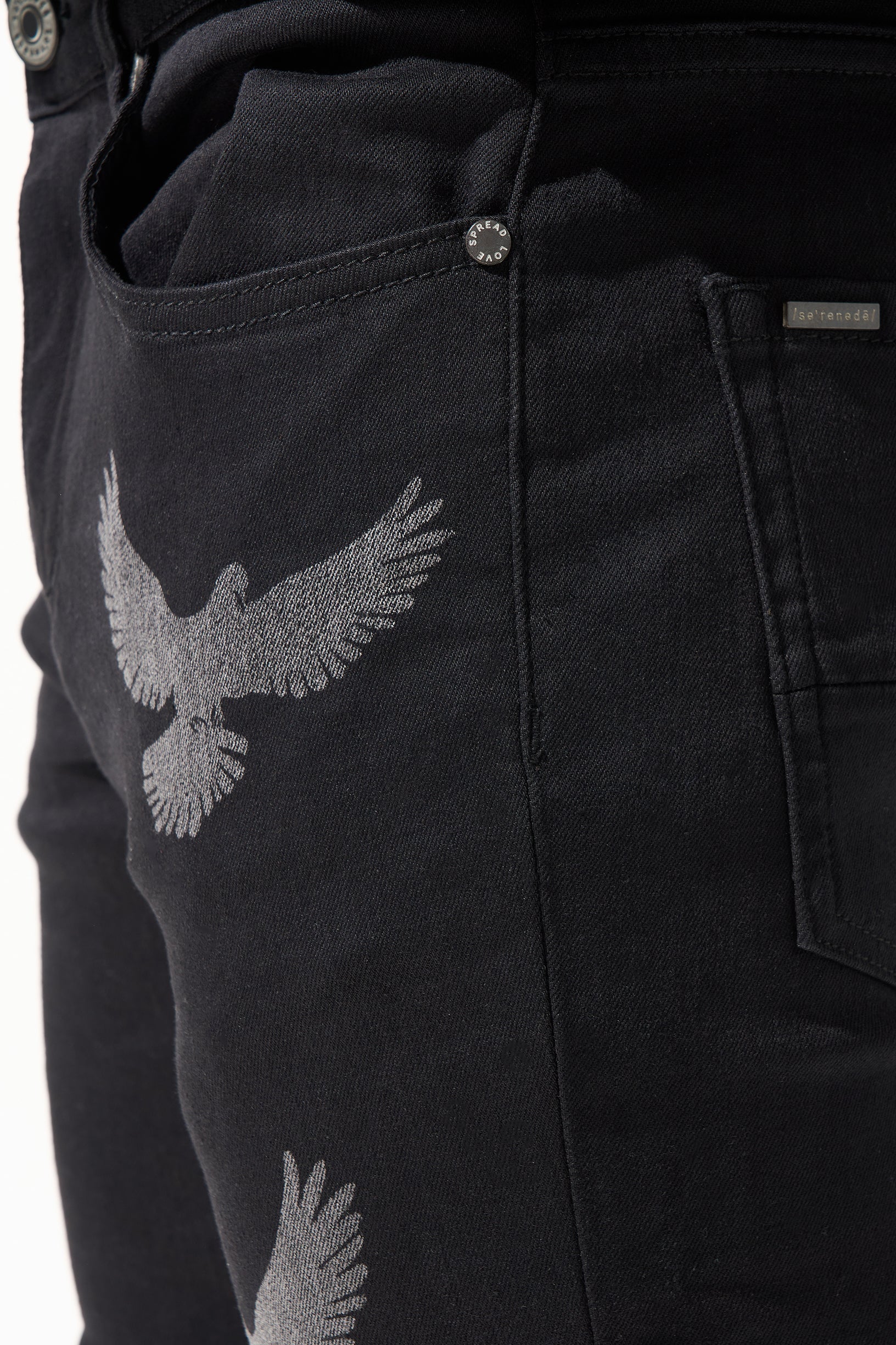 "PEACE" Black Jeans - Image 9